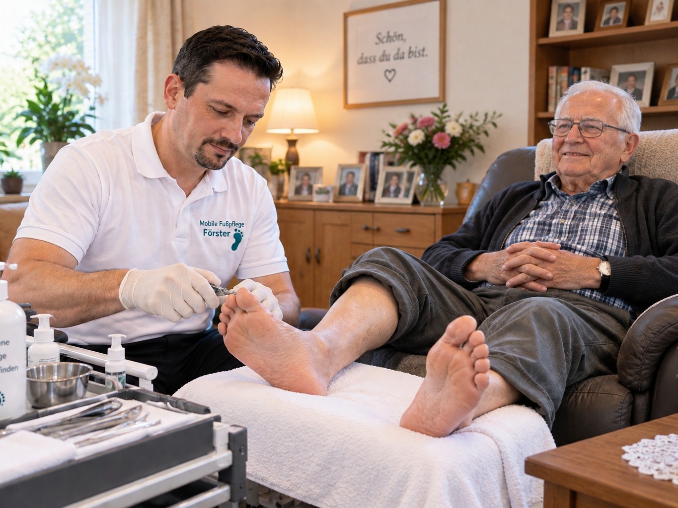 Fußpflege bei einem Senior