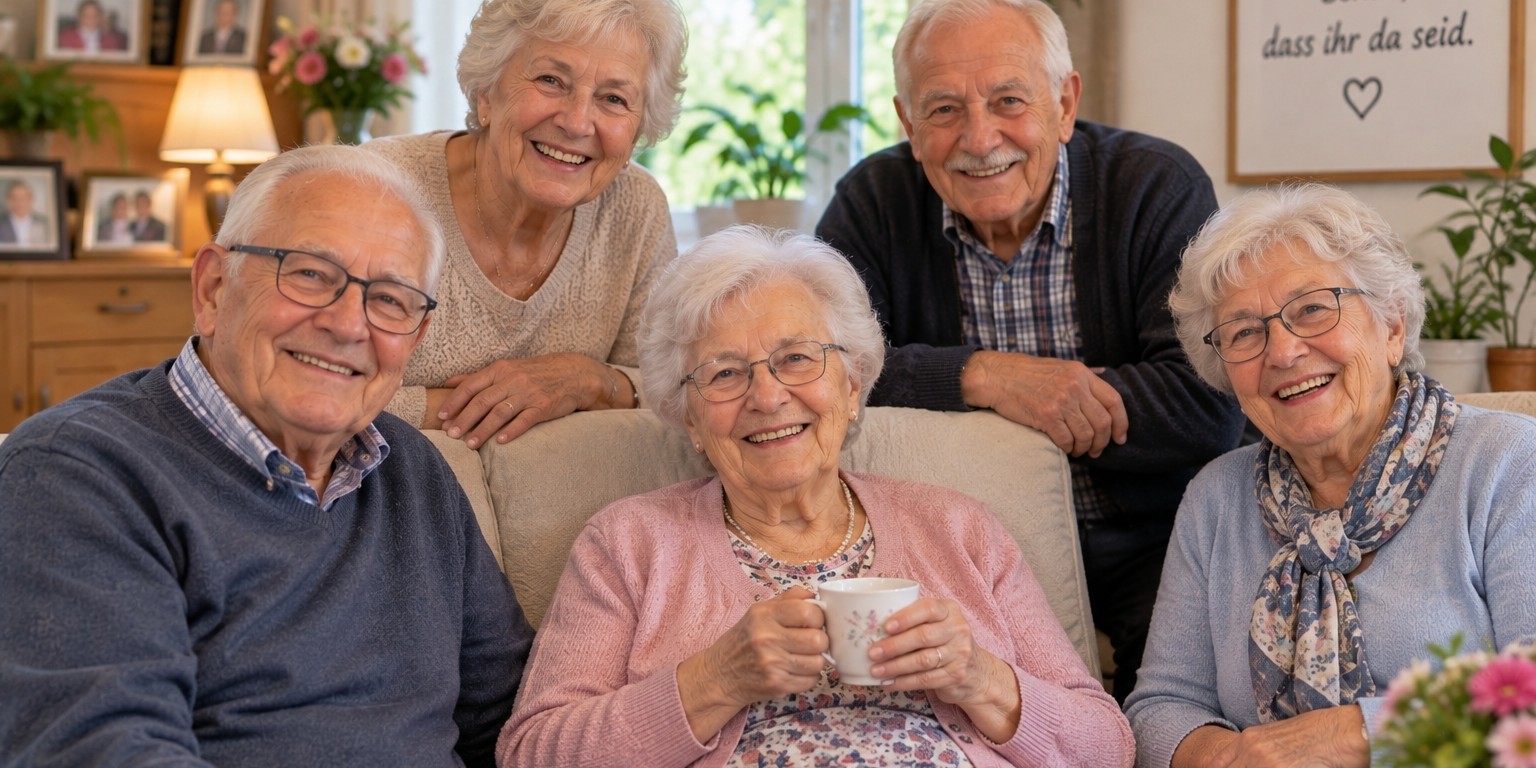 Seniorengruppe freut sich über den Besuch von Fußpflege Förster